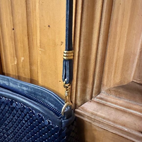 Vintage Whiting & Davis Navy Soft Mesh Evening Shoulder Bag Crossbody - Picture 6 of 7